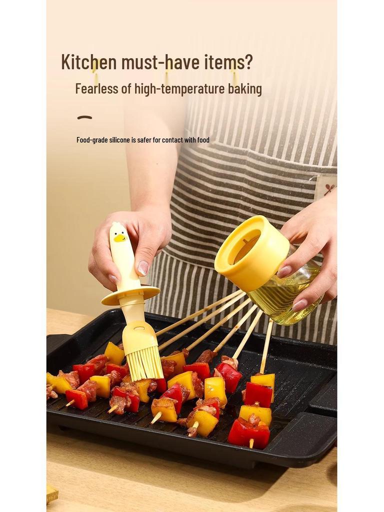 Högtemperaturbeständig silikonoljepensel med flaska för kök, bakning och grillning