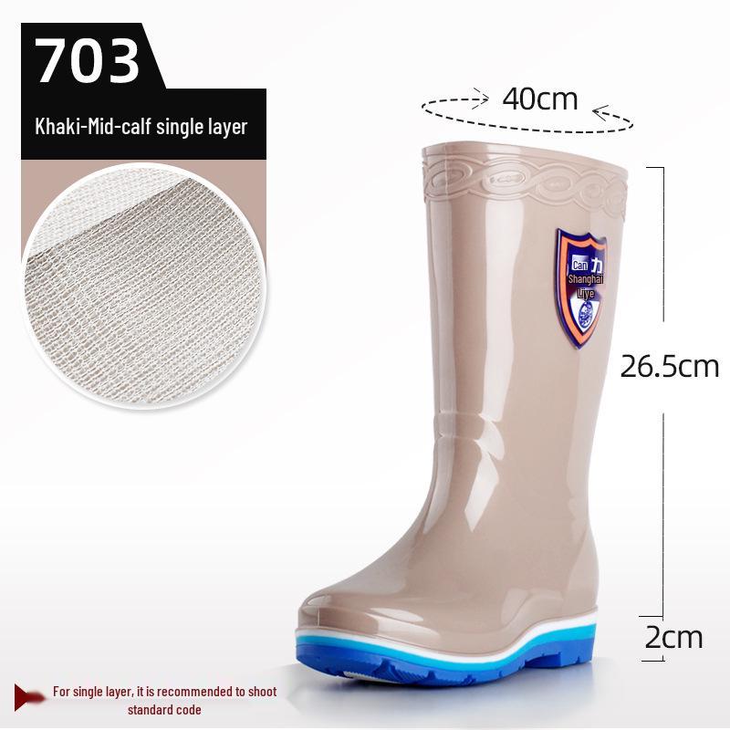 

Huili Women s 703 High-Top Waterproof Rain Boots, Fleece-Lined, Non-Slip, Warm and Fashionable 37