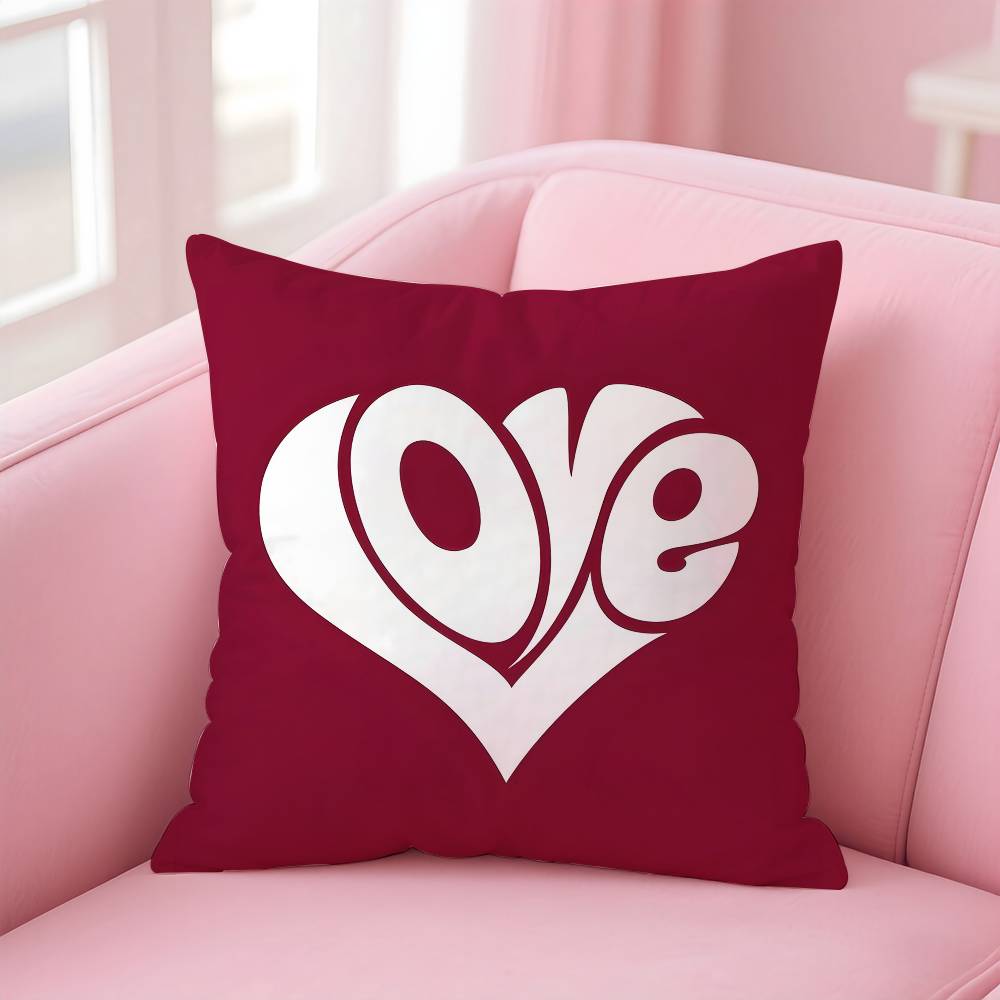 Home Decor Love-Themed Heart-Shaped Digital Print Pillowcases Pattern Cushion Cover Suitable For Sofa Bedroom Car Pillow Cover