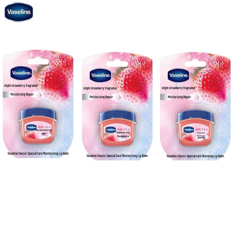 Vaseline Classic Strawberry Lip Balm 3-Pack