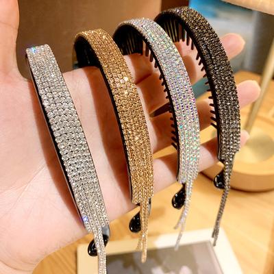 Women New Exquisite Luxury Rhinestone Tassel Ponytail Hair Claws Hair Clips Elegant Barrettes Accessories