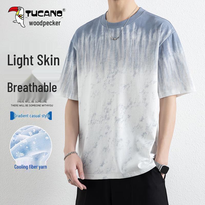 

TUCANO Men s Gradient Print Ice-Feel Short Sleeve T-Shirt M