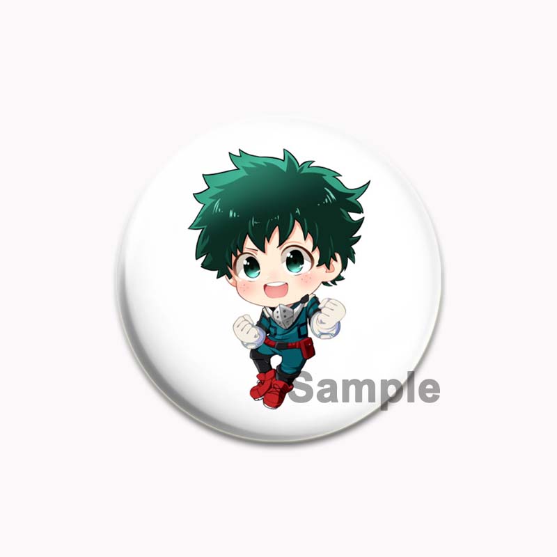 32/44/58mm Anime My Hero Academia Brooch Midoriya Izuku Bakugou Katsuki Todoroki Shoto Cartoon Badge Accessories Jewelry Gift Handmade Round Pins