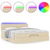 Maison Exclusive - Lit ottoman avec matelas et LED crème 180x200cm tissu