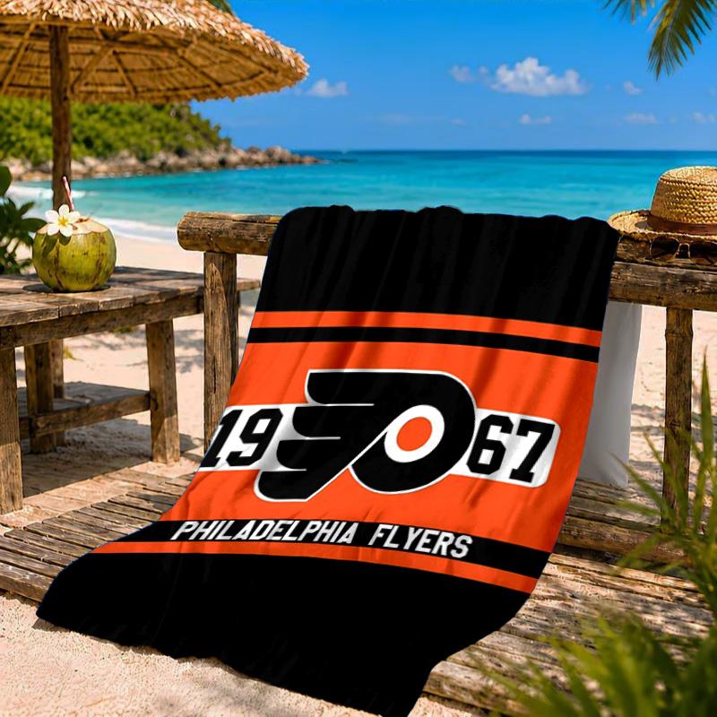 Flyers Hockey Logo Art Beach Towel Microfiber Beach Towel, Lightweight and Quick-Dry, for Summer Travel, Swimming Pool Fan Birthday Gift
