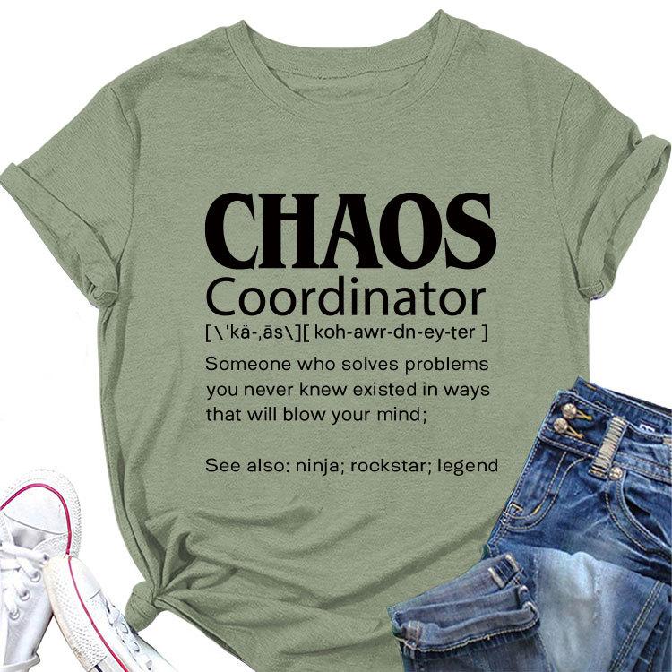Summer New Casual Shortsleeved T Shirt Chaos Coordinator Printed Loose Crew Neck Top All Match Womens Fashion Pullover