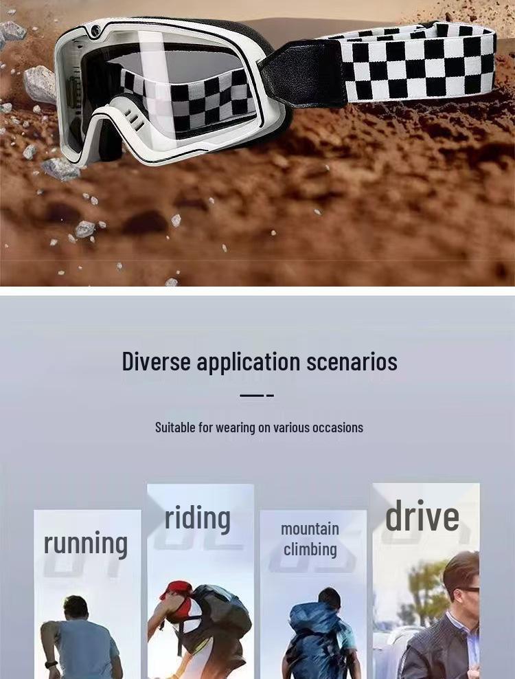 Beliebte wind- und sanddichte Motorrad-Fahrbrille – Offroad- und Harley-Helm-kompatibel