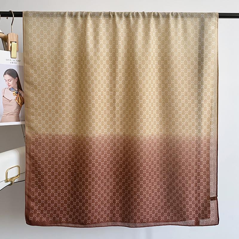 High-end fashion color matching cotton and linen scarf women's elegant temperament thin travel sunscreen shawl beach towel