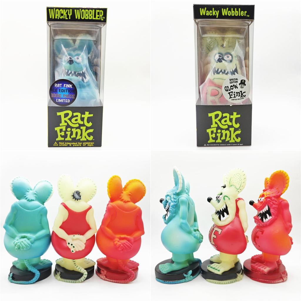 Funko Rat Fink Collectible Figure Glowing Night Gradient Blue Car Culture Decor