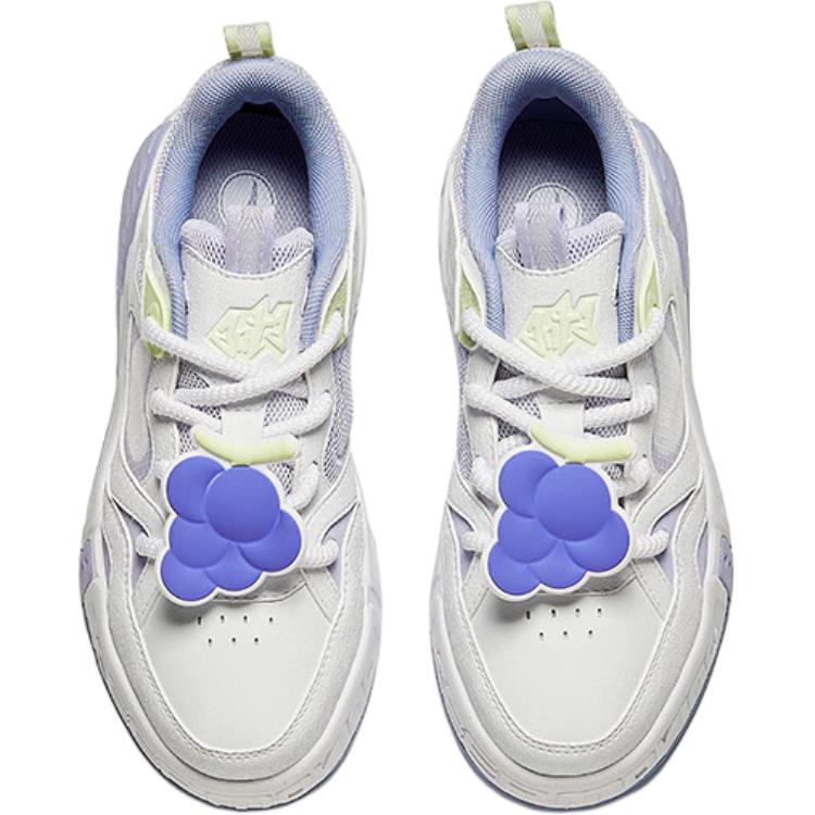 Anta Comfortable And Stylish Low-Top Kids Skate Shoes Kids Sneakers White Purple 322438010-3