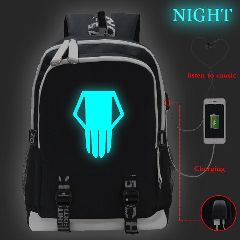 My Hero Academy Anime Peripheral Printing Backpack USB Interface Multifunctional Student School Bag Luminous
