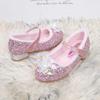 Elsa Princess Crystal High-Heeled Furry Velvet Children's Shoes - 2024 Autumn/Winter Collection