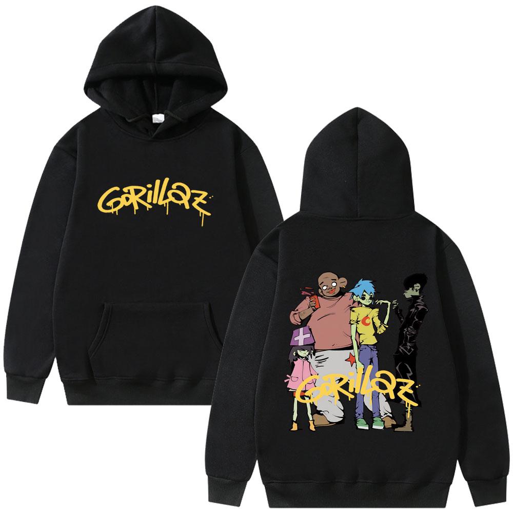 Alternative Rock Band Gorillaz Hoodie Men Women Fashion Vintage Pullover Hoodies Men's Gothic Oversized Cool Streetwear