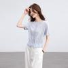 Srcr Silk Blend Knitted Short T-Shirt Cardigan