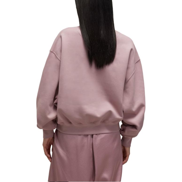 Y-3 Solid Color Round Neck Drop Shoulder Loose Long Sleeve Sweatshirt Women Sweatshirt Light-Purple JD9814