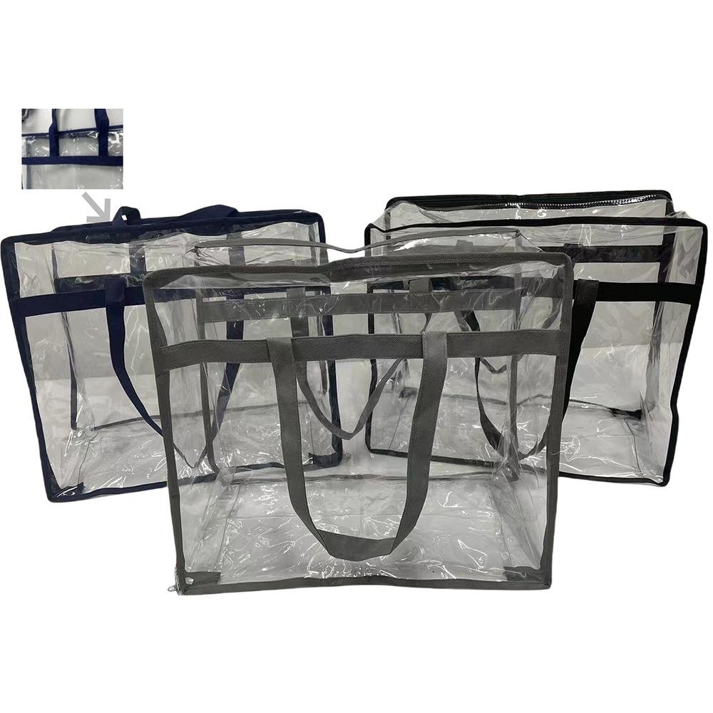 Gjennomsiktig oppbevaringspose Fortykket PVC Bærbar Sammenleggbar Leketøy Oppbevaringspose for Klær Vanntett Støvtett Putepose Dynepose
