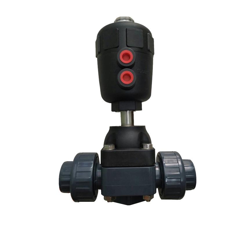 UPVC DN32 Double Union Pneumatic Diaphragm Control Valve, Quick Connect, Normally Closed, Flange Plastic, Regulating Type