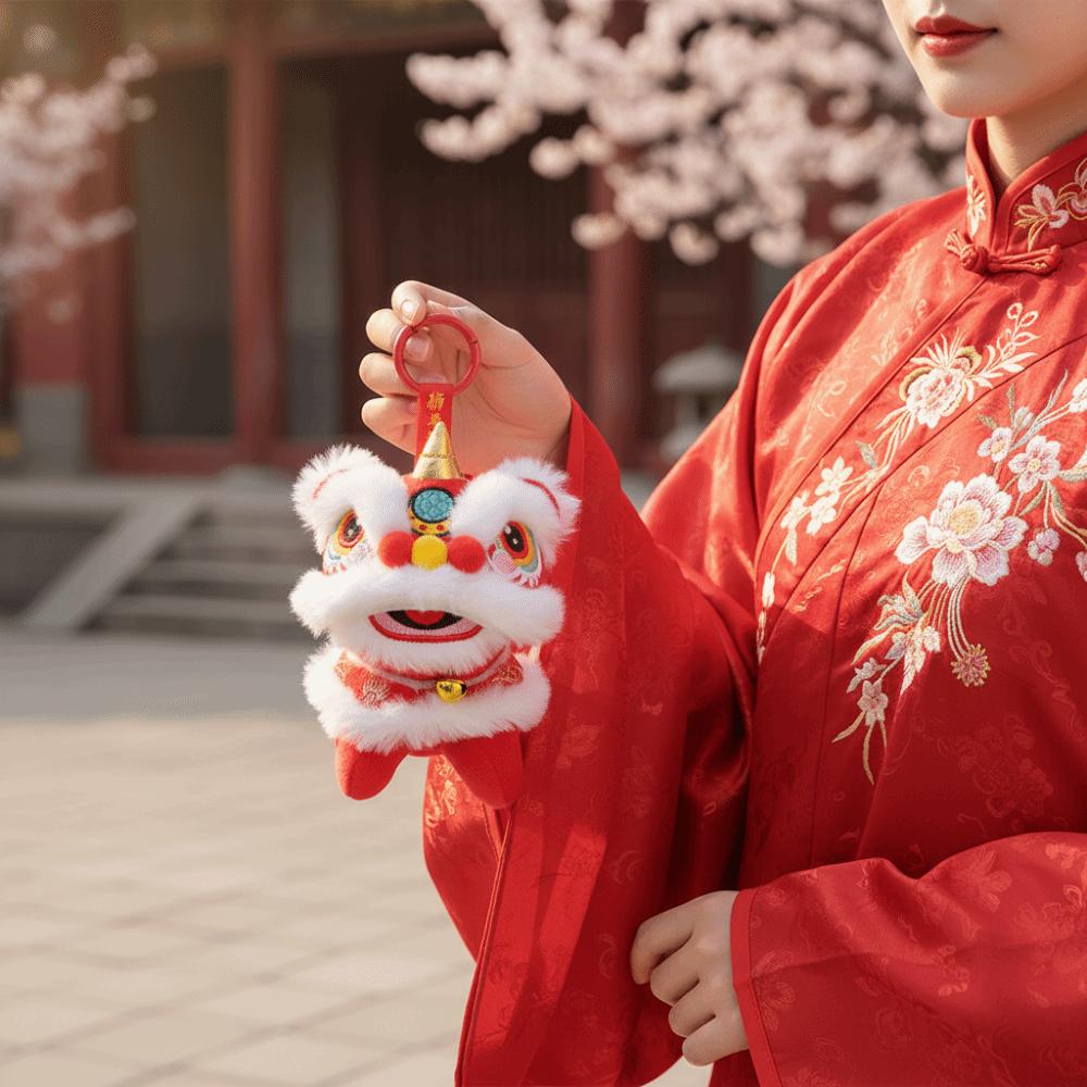 Year of Horse Lion Dance Pendant Cartoon Chinese New Year Gift Unique Lion Dance Keychain  Daily