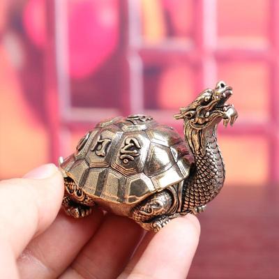 1PCS New Creative Dragon Turtle Burner Xuanwu Zen Office Desk Incense Holder Copper Ornament Decorative Craft