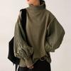 Women S Loose Pullover High Neck Lantern Sleeve Knit Sweater