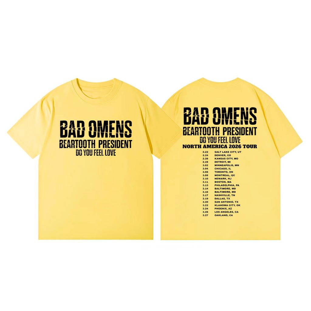 Bad Omens Do You Feel Love Tour 2026 Print T Shirt Streetwear Metalcore Rock Tshirt Men Women Casual Fashion Oversized Tshirts