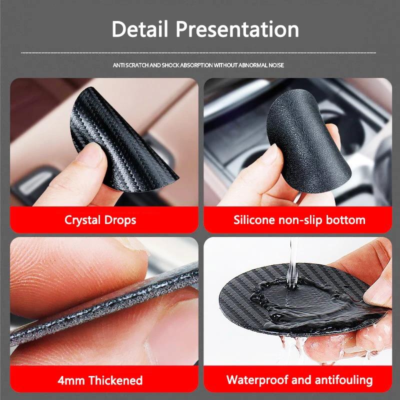 Nuovo 2025 Tappetino Portabicchieri in Carbonio per Auto in Pelle Antiscivolo per Mercedes Benz AMG W204 W205 W203 W212 W213 W206 W210 W124 W1