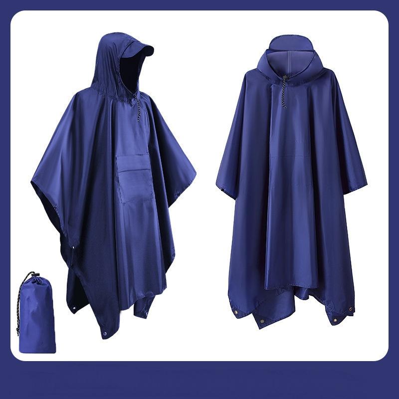 Outdoor 3 In 1 Military Raincoat Hooded Sleeve Waterproof Rain Poncho Motorcycle Rain Cover Camping Hiking Travel Rainwear Tent
