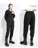 2025 Autumn Women's Plus Size Elastic Waist Patchwork Slimming Cropped Harem Carrot Pants