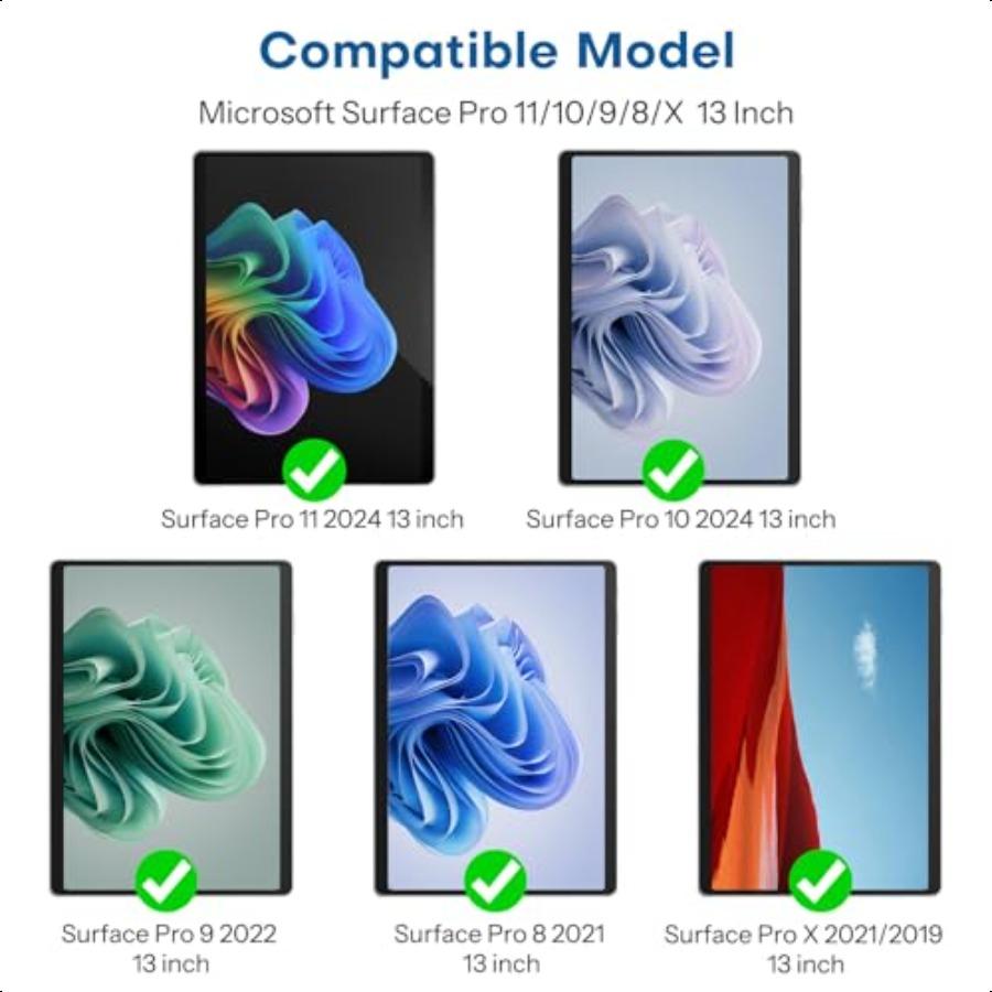 

[2 шт.] Защитная пленка для экрана для Surface Pro 11 2025 Microsoft Surface Pro 9 Surface Pro 10 Surface Pro 8 Surface Pro X [13 дюймов] United States