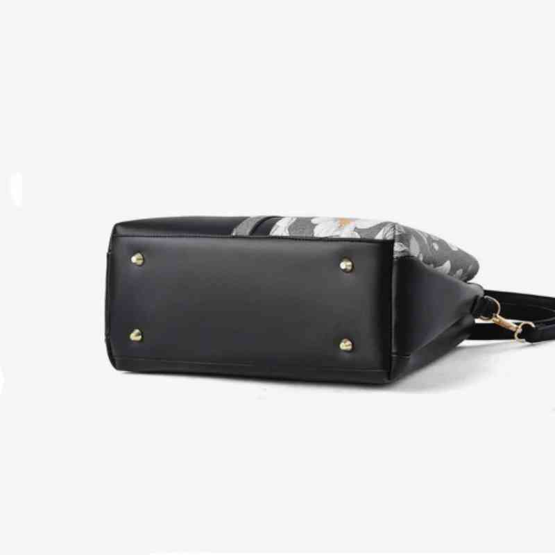 Women Embroidered Flower Large Capacity Handbag Shoulder Bag