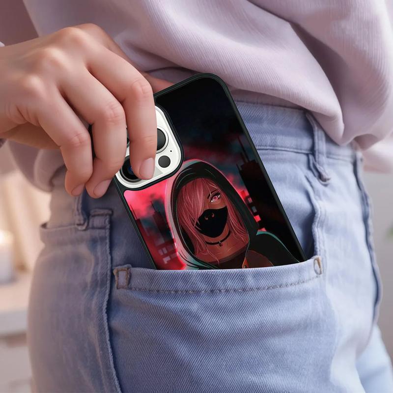 Anime Girl Mask Phone Case For iPhone 17 Air 15 16e 14 13 Pro Max Coque 12 11 Pro Max PLUS cover