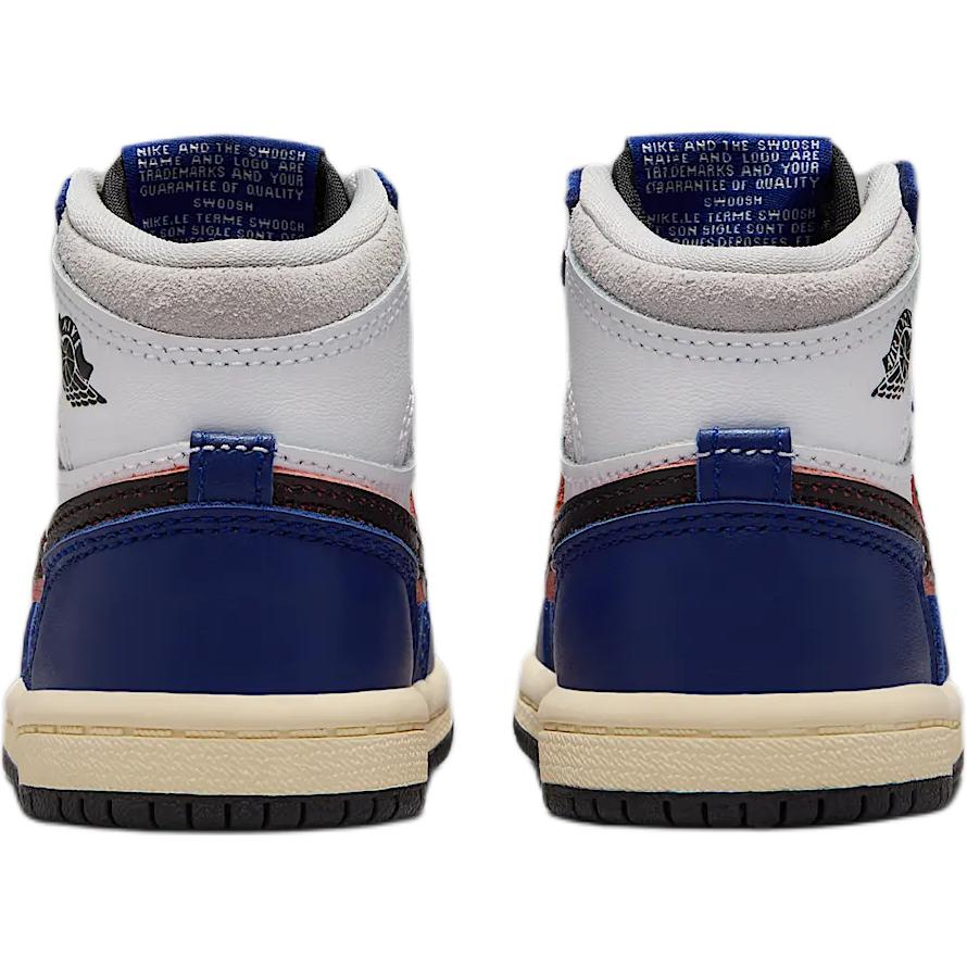 Air Jordan 1 Retro High OG Rare Air Δέρμα Unisex Λευκό Μαύρο Ουδέτερο Γκρι Βαθύ Βασιλικό Μπλε FD1413-100