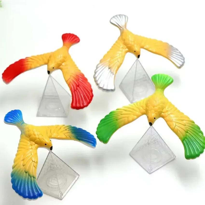 1 Pcs Children's Gift Miniature Figurines Balancing Eagle with Pyramid Stand Magic Bird Desk Decor Funny Gadgets Novelty Toys