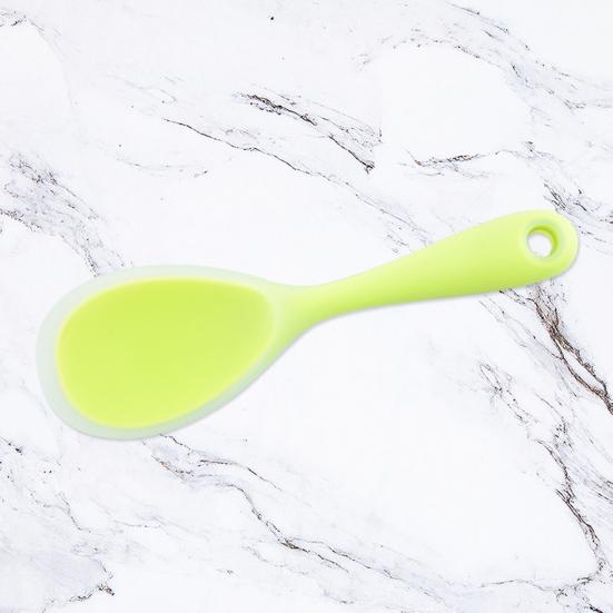 Silicone Rice Spoon Solid Color Non-stick Meal Pot Pan Scoop Kitchen Utensils