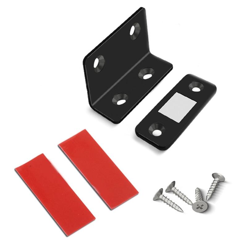 

Stainless Steel Magnetic Closet Catches Cabinet Cupboard Ultra Thin Closer Lock чорний
