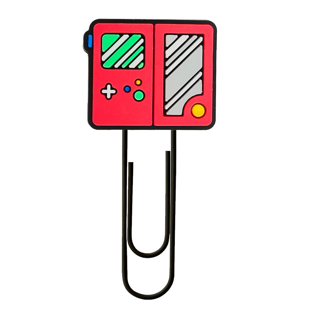 Creative Cartoon Game Console Bookmark - Colorful DIY Office Supplies Paperclip