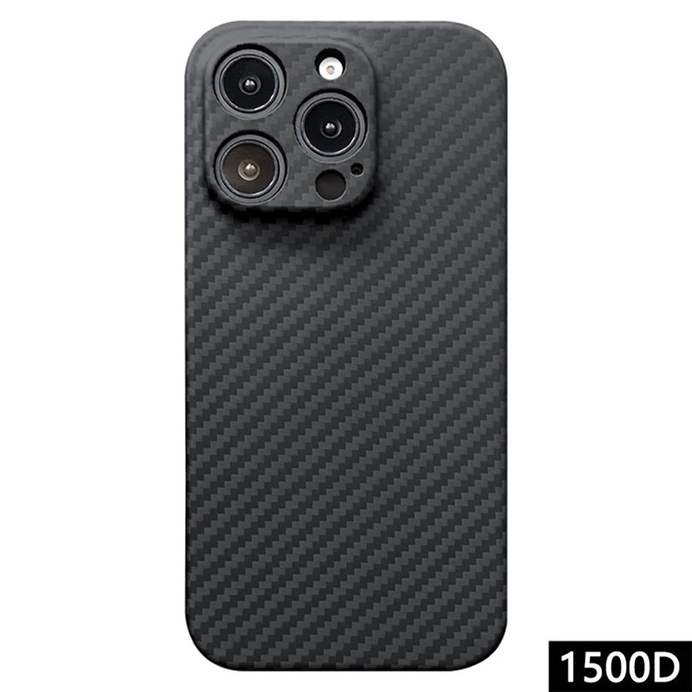For iPhone 16 Pro Max Case 1500D Coarse Texture Aramid Fiber Phone Cover Precision Cut-Out