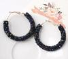 Asymmetric Women's Black Hanging Earrings Hollow Crystal Drop Earrings Rock Geometric Statement Dangle Earrings Aretes
