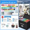 Dual-Tip Art Marker Set - 120 Colors, Hard Tip, Oil-Based for Students
