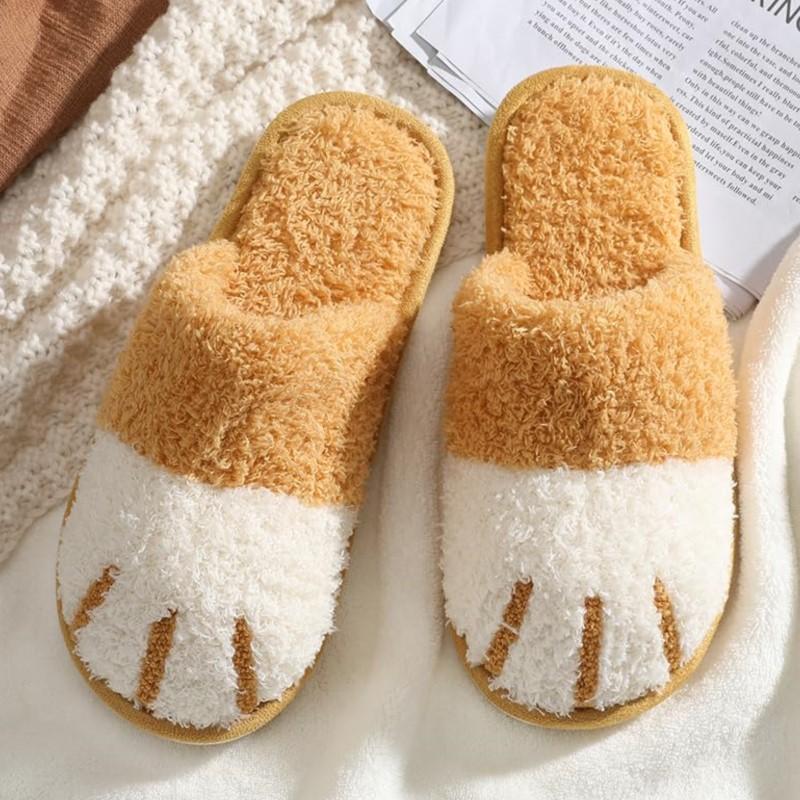 Fashion Litfun Winter Fuzzy Slippers Women Cute Animal Slippers House Warm Fur Slippers Couples Bedroom Non-Slip Indoor Fluffy Slippers
