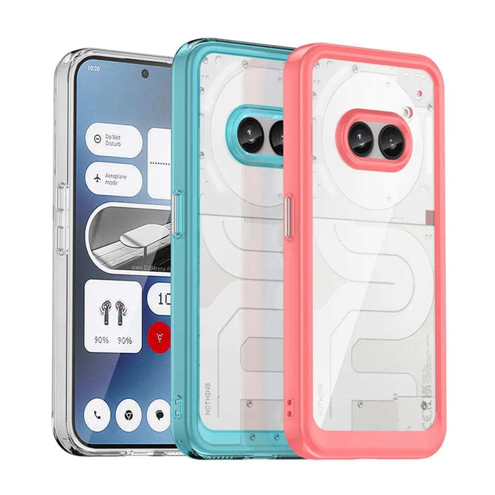 per Custodia Nothing Phone 2A 2 1 Bordo Colorato Trasparente Morbida Cover Antiurto Guscio Pulsanti Flessibili Nothing2A Phone Funads chiaro