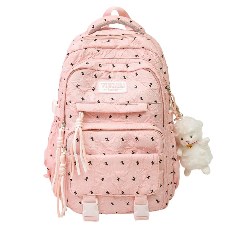 

Школьный рюкзак Женский рюкзак с бантом Рюкзак для учеников средней школы Легкий рюкзак розовый