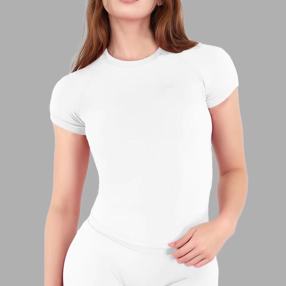 Sport Shirt Women Fitness Impact Short Sleeve Top Gym Workout Yoga Blouse Quick Dry Breathable Running Tee Versatile Top