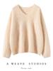 Women's V-Neck Slim-Fit Pure Cashmere Pullover Sweater - Soft & Luxurious Autumn/Winter Style