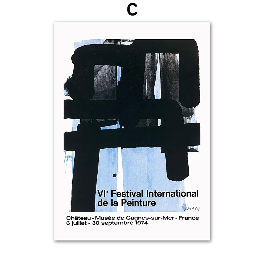 Abstract Museum Exhibition Blue Matisse Soulages Posters And Prints Wall Art Canvas Painting For Living Room Decorative Pictures