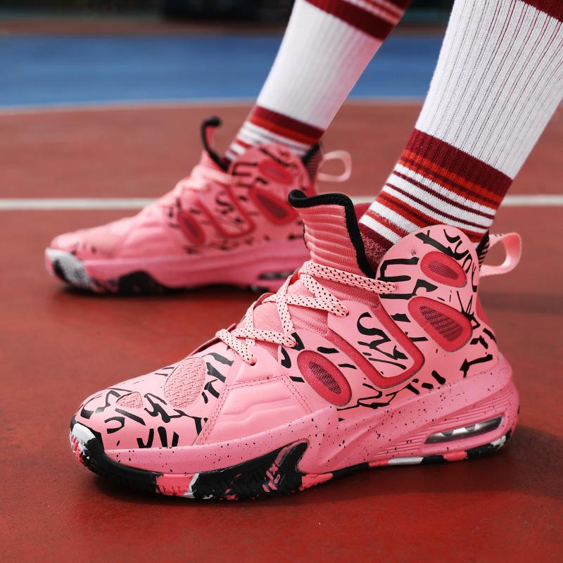 

Новые мужские модные баскетбольные кроссовки, дышащая спортивная обувь, теннисные кроссовки 39 розовый