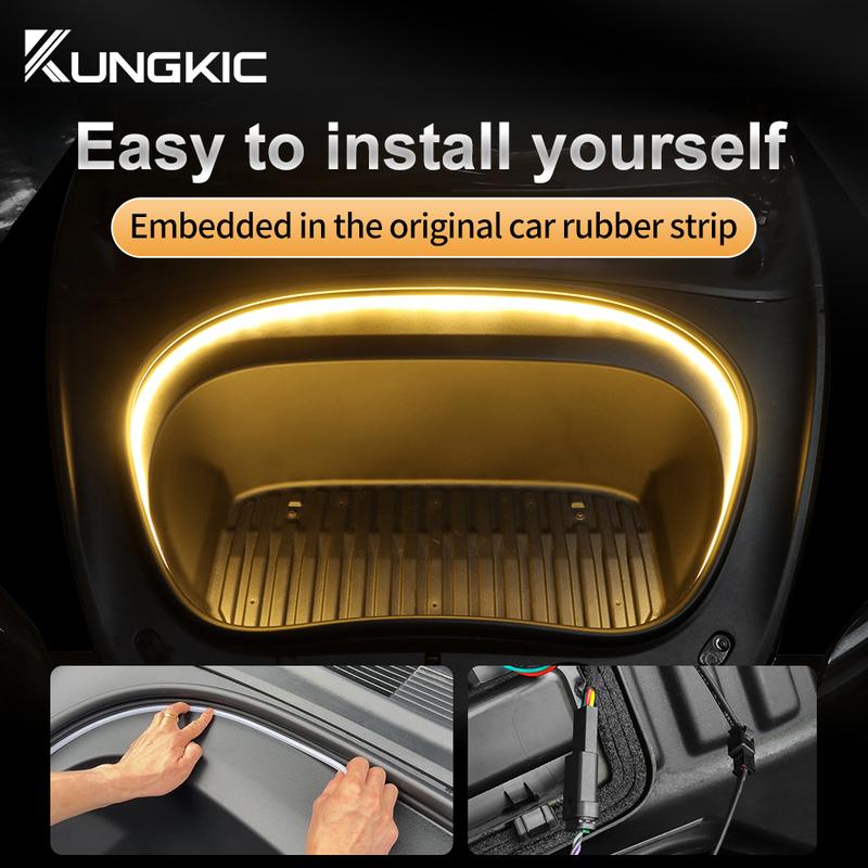 KUIC for Model 3 Highland 2024 Front Trunk Light Bright LED Silicone Light Yellow White Proposal Decor Accessories