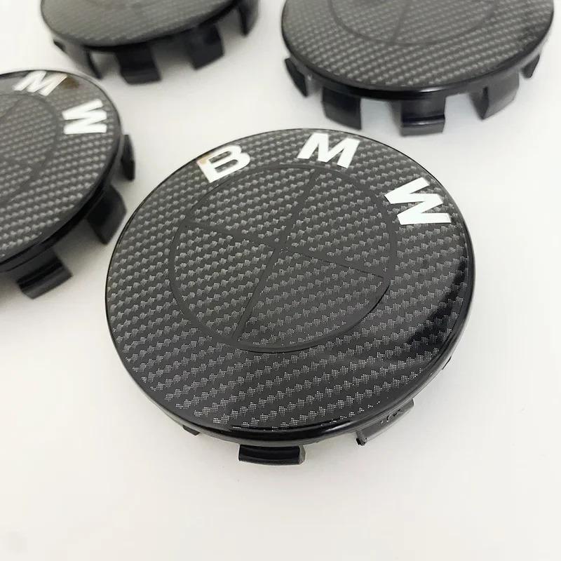45/74/82mm Hauben-/Kofferraumembleme + 68mm Radnabendeckel - Kompatibel mit BMW 3er/4er/5er Serie & X5/X6 (F-Serie) - Schwarz-Weiss