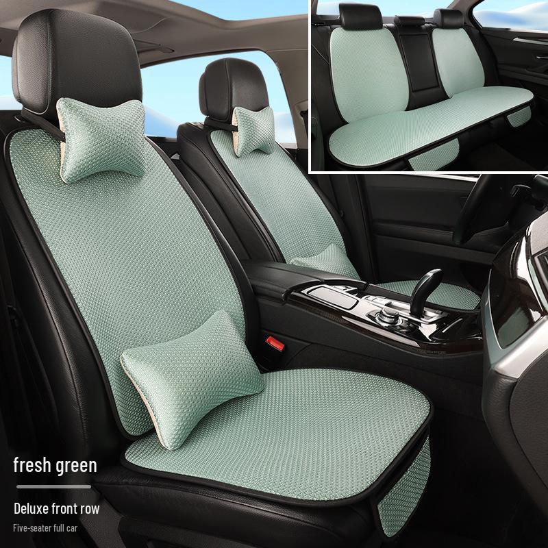 Set di cuscini per seggiolino auto: Seta di Ghiaccio, Antiscivolo, Traspirante, Sette Pezzi, Universale per Tutte le Stagioni.