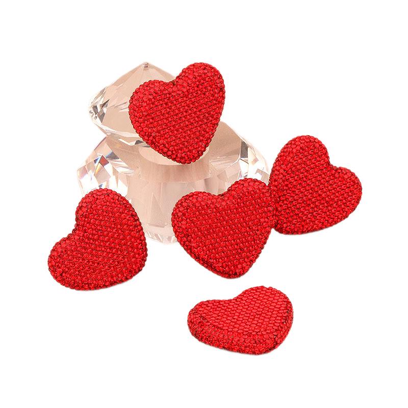 45mm Red Heart Rhinestone Polymer Clay Beads for DIY Jewelry & Phone Charms